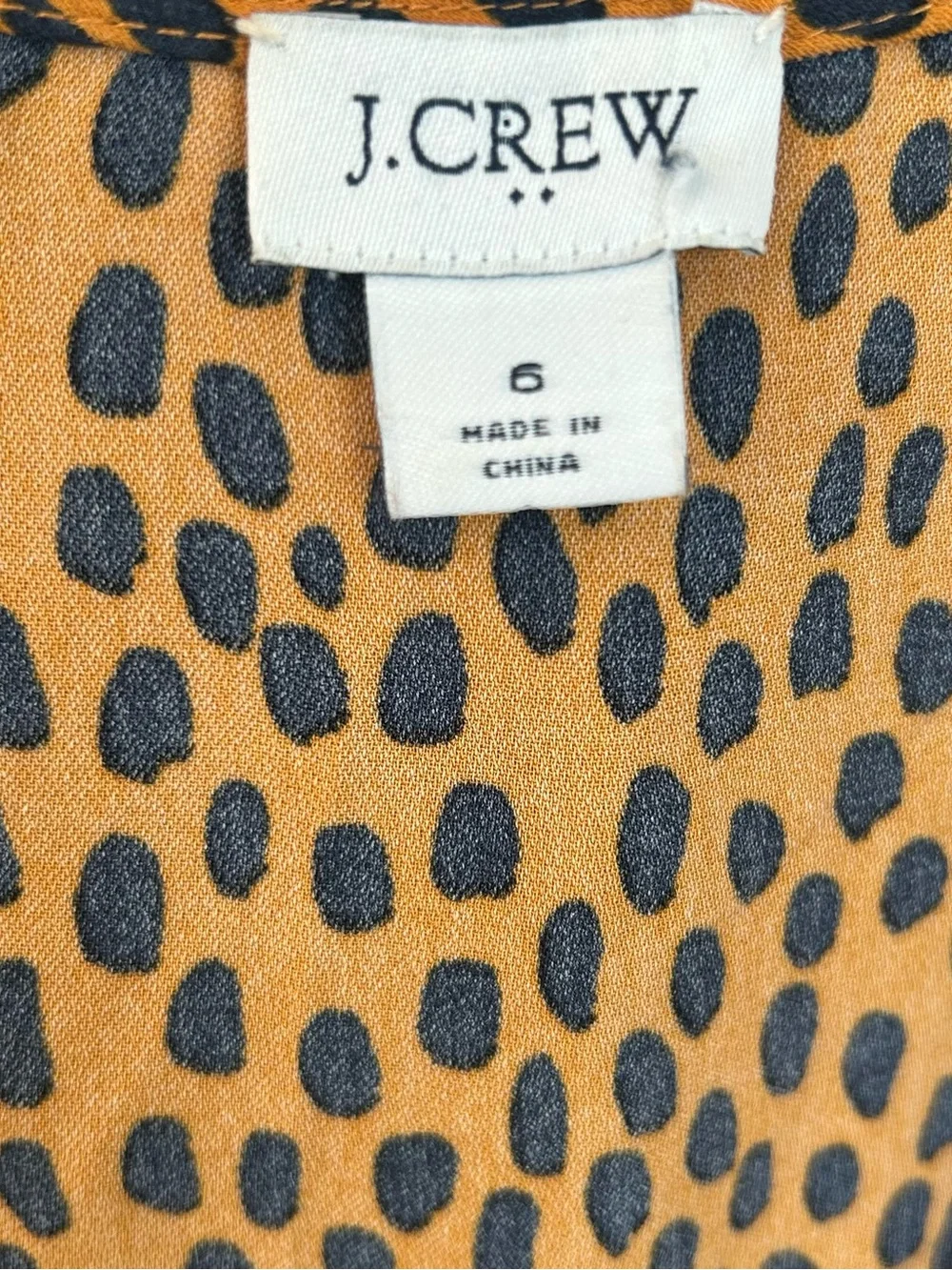 J.Crew drapey twill wrap orange & navy dress size 6